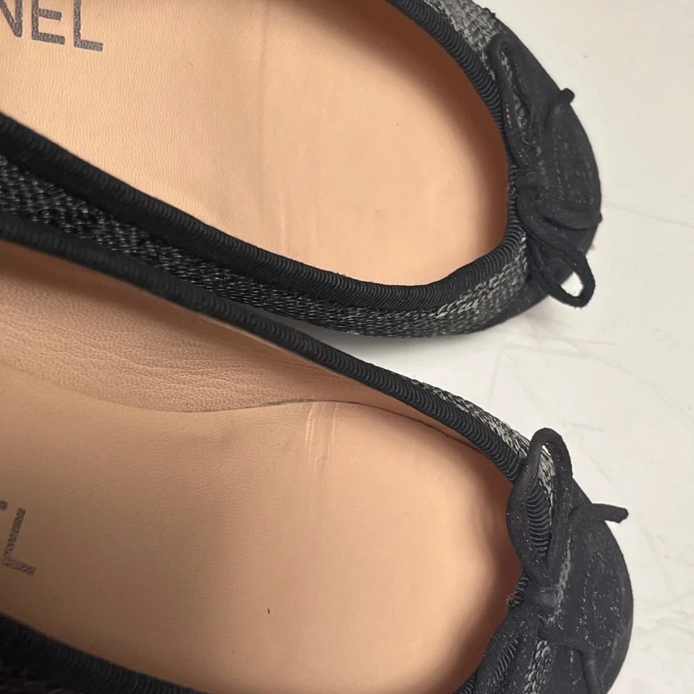 Elegant Black Sequin Flats Chanel